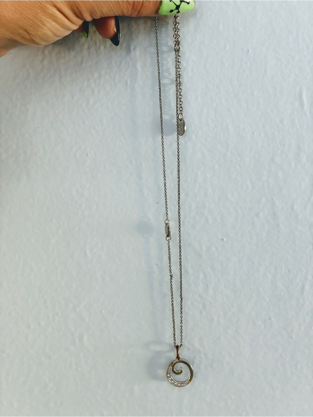 Juicy Couture Silver Double-Ring Pendant Necklace